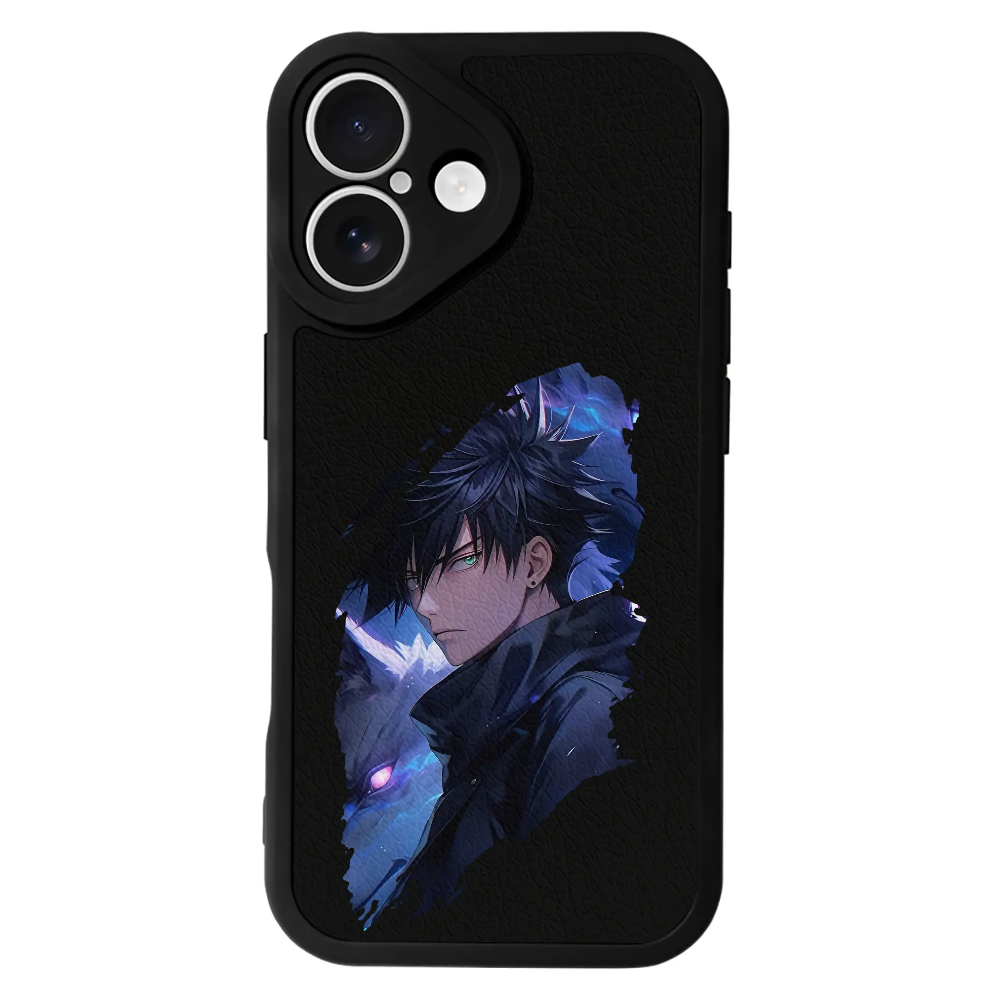 呪術廻戦 グッズ,伏黒 恵 - IPhone 16シリーズ対応 ・ シリコンスマホケース ・ レザー調 ・ 高精度フィット ・ 耐衝撃 ・ ワイヤレス充電対応 ・ 精密カット